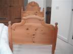 Solid Pine Carved Ornate Single Bed Inc Mattress